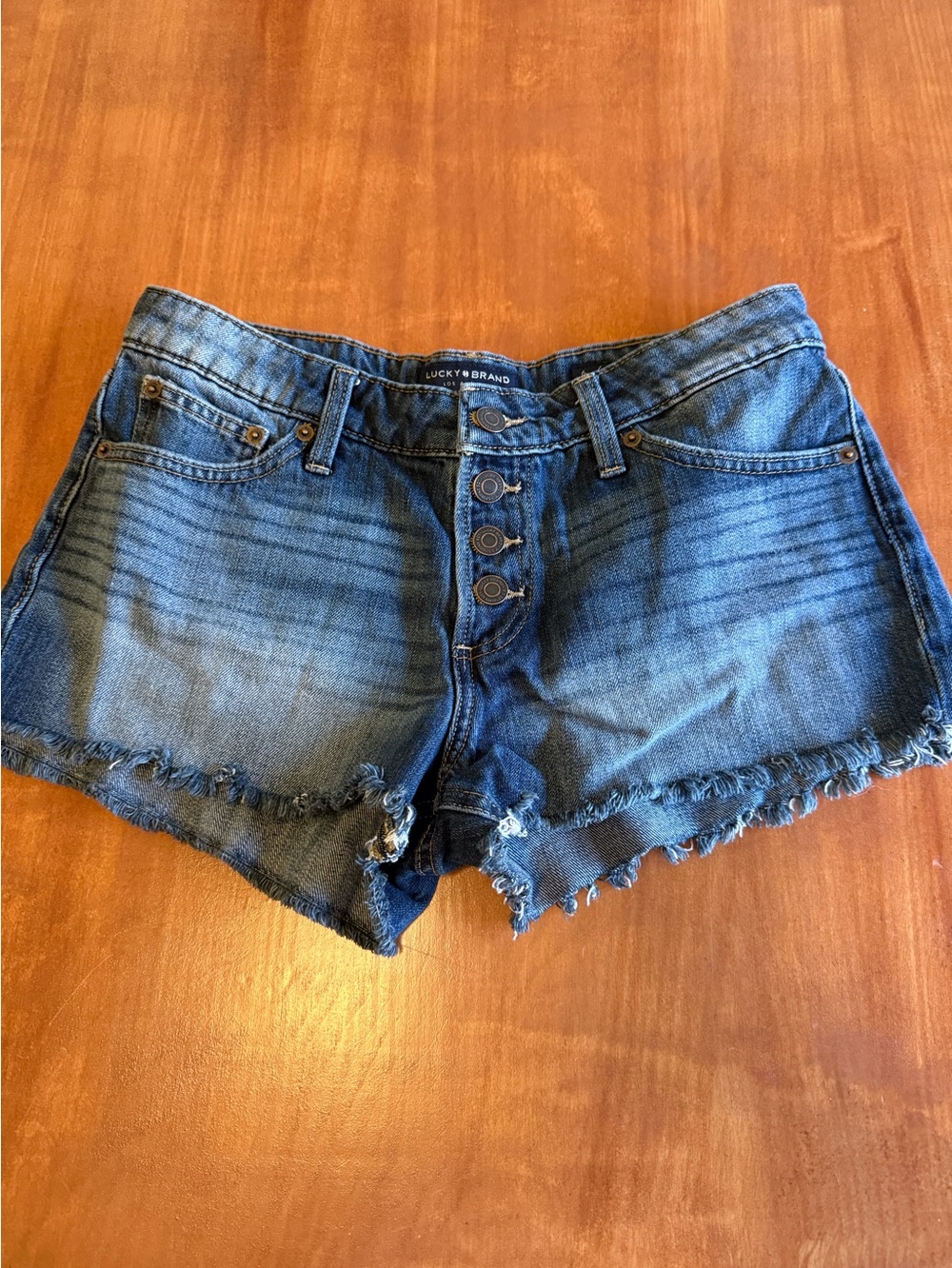 Lucky Brand Distressed Dark Blue Denim Cutoff Shorts
